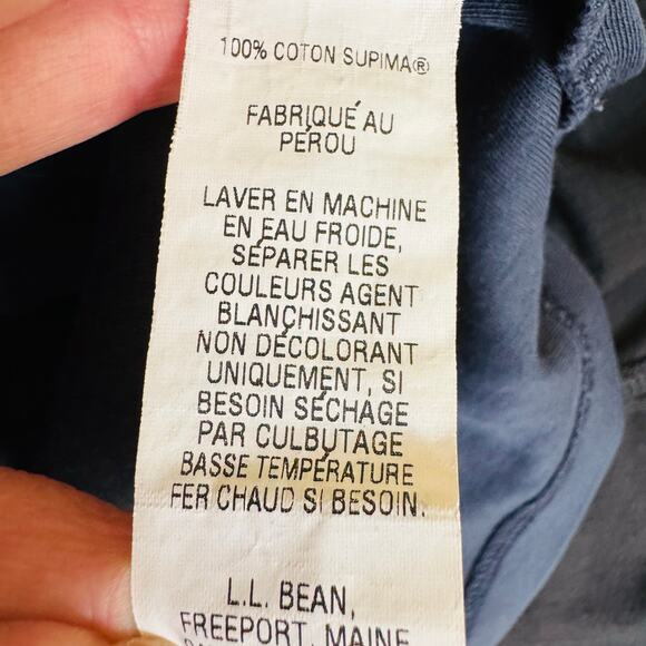 L.L. Bean Womens Pima Cotton Long Sleeve Navy Blue Turtleneck 214949 Medium - Picture 10 of 10